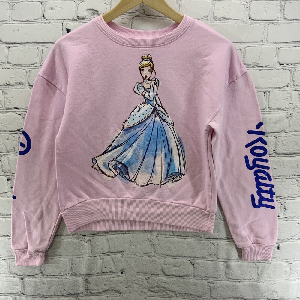 Disney Sweatshirt Womens Sz XS Cinderella Princess Royalty Pink - Picture 1 of 9